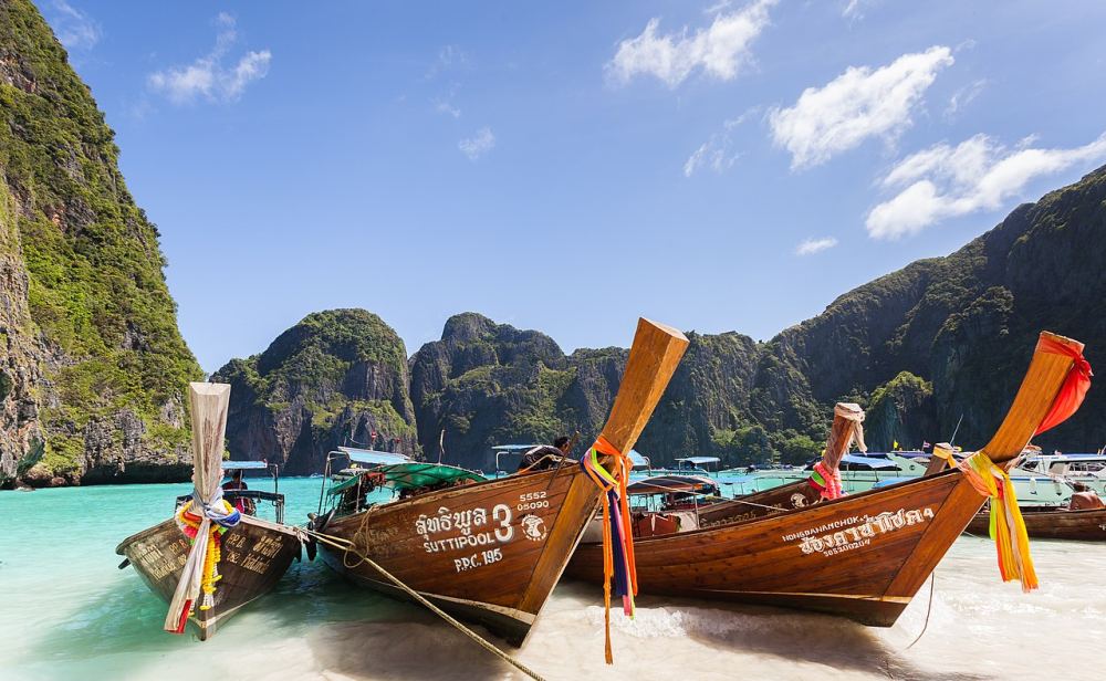 Long-tail boats on Patong Beach, Phuket