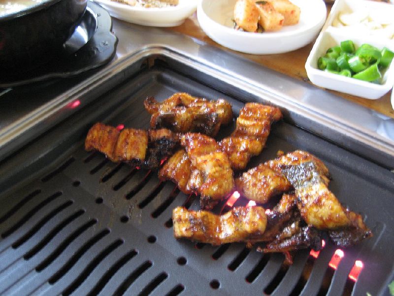 Grilled eel, a Korean barbecue dish
