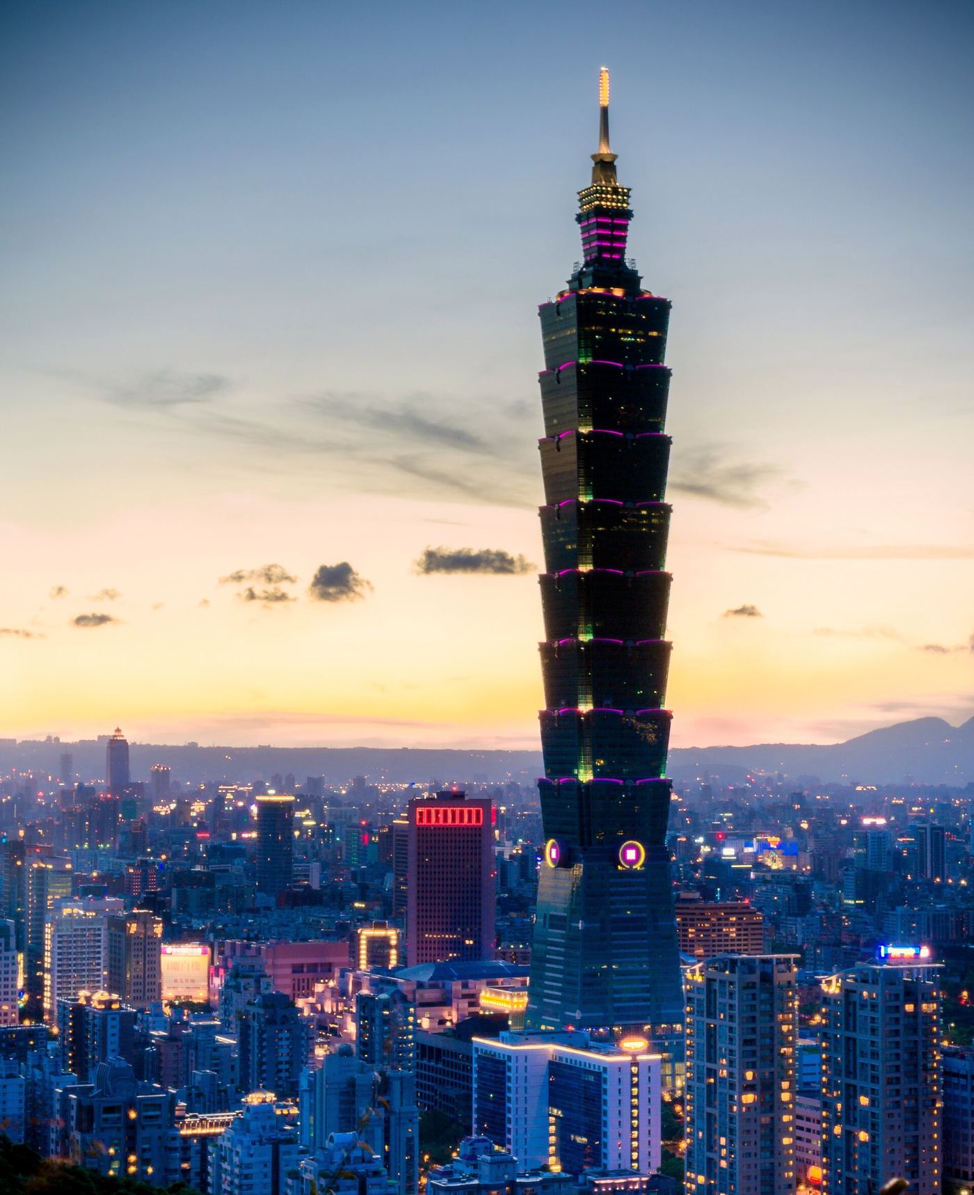 View over Taipei from the Taipei 101 observatory deck