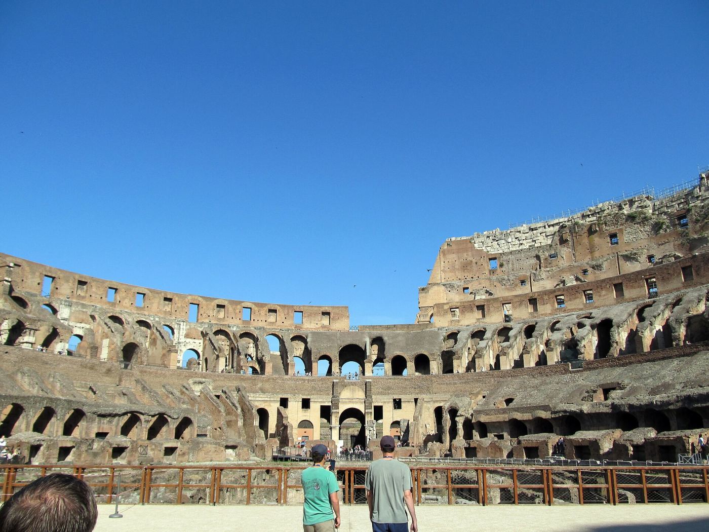The interior arena and tiered seating of the Colosseum