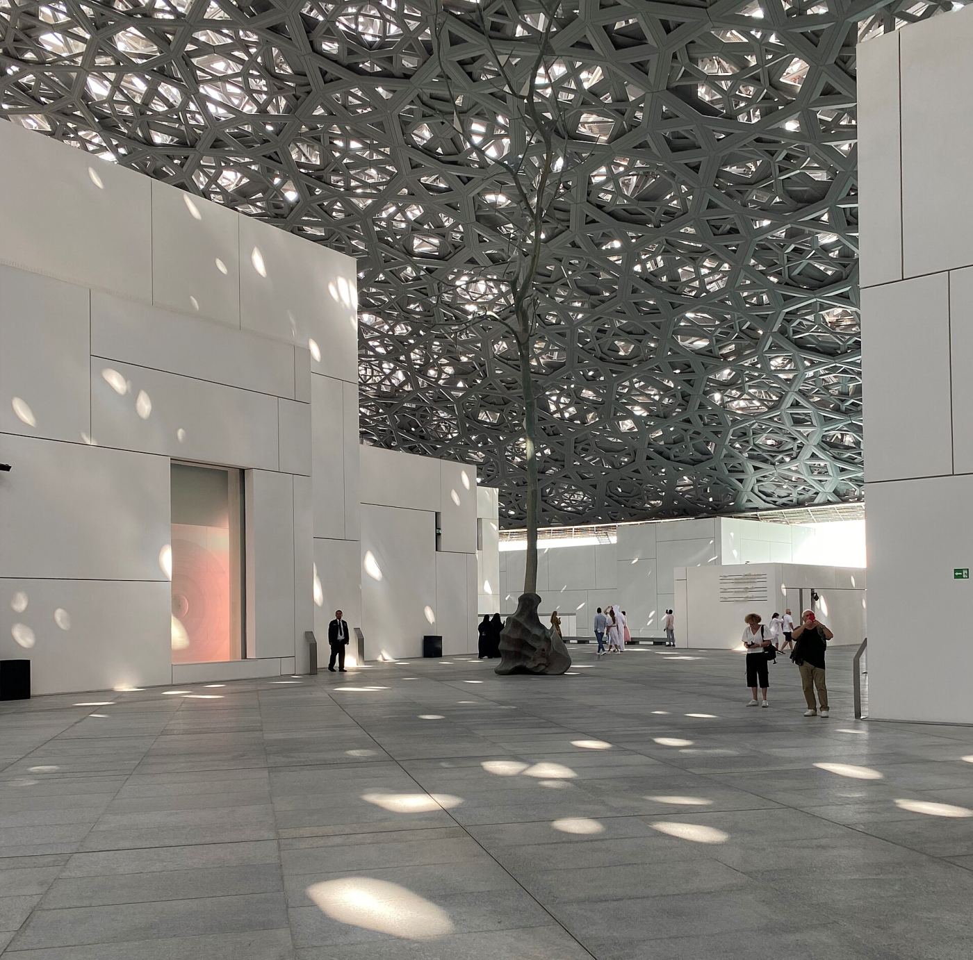 The Louvre Abu Dhabi's perforated dome, letting light filter through