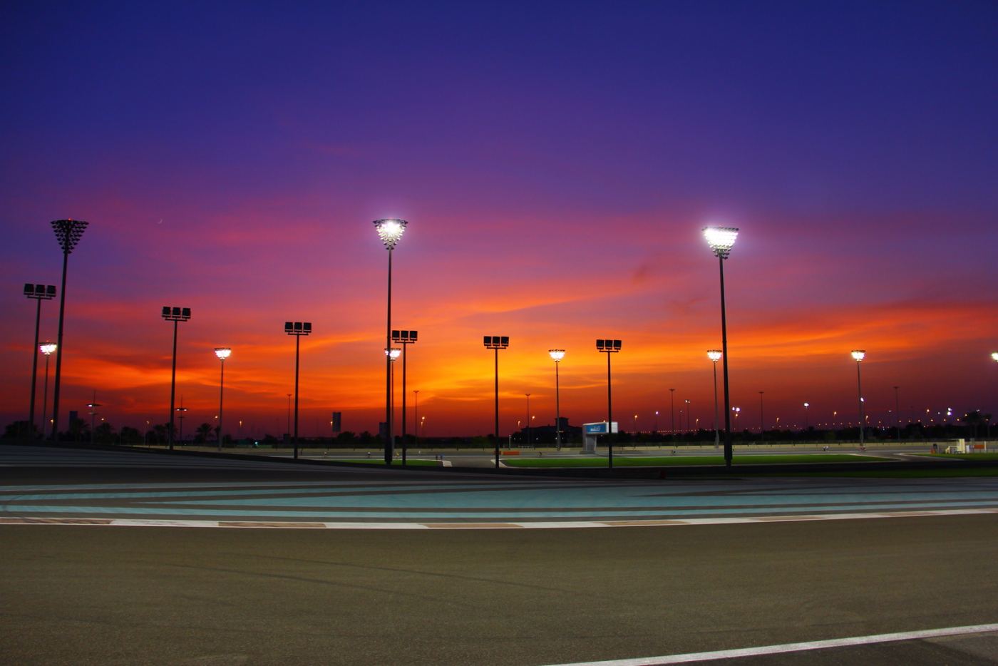 Sunset at the Yas Marina Circuit