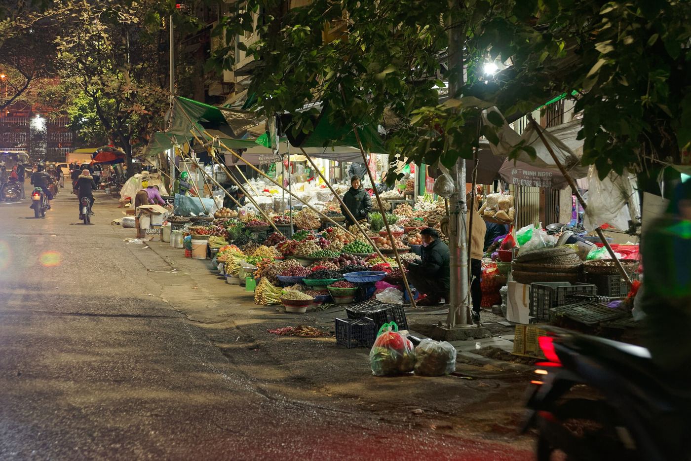 A market street in the Old Quarter, Hanoi