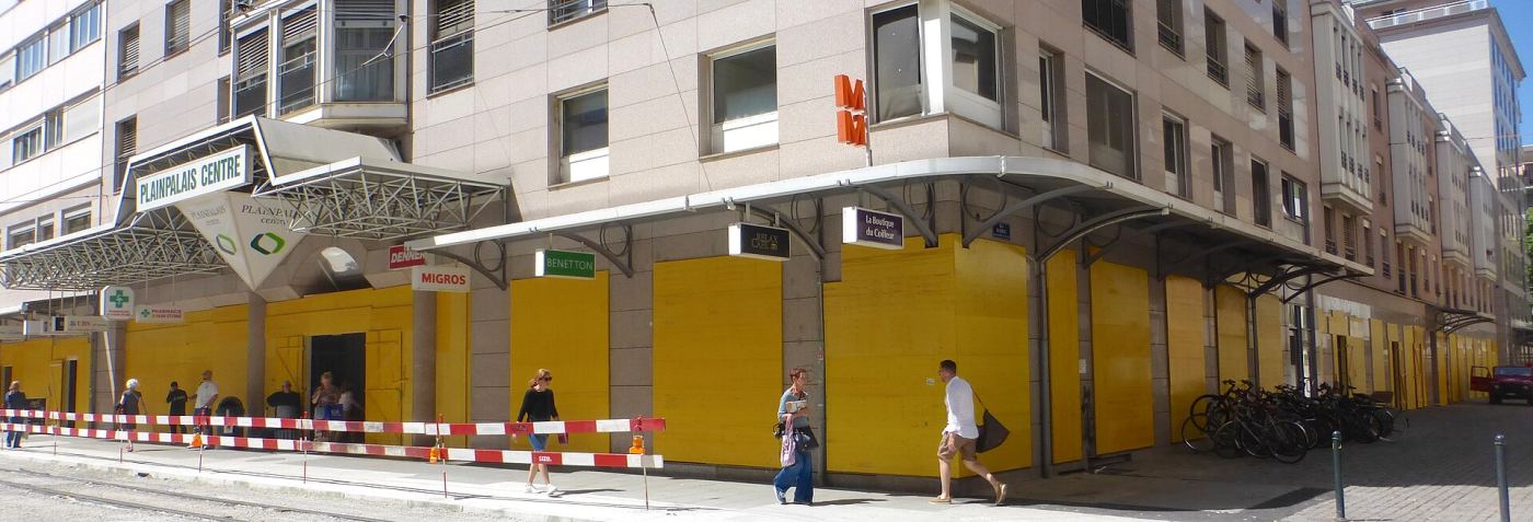 A Migros supermarket storefront in Geneva