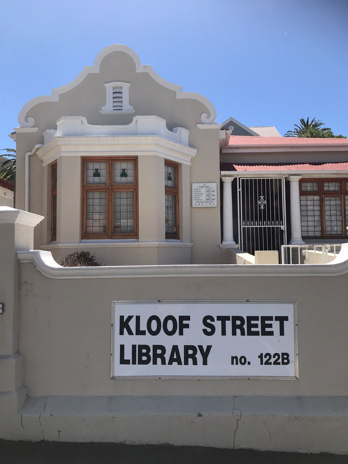 Kloof Street Library building with Cape Dutch gable in Cape Town