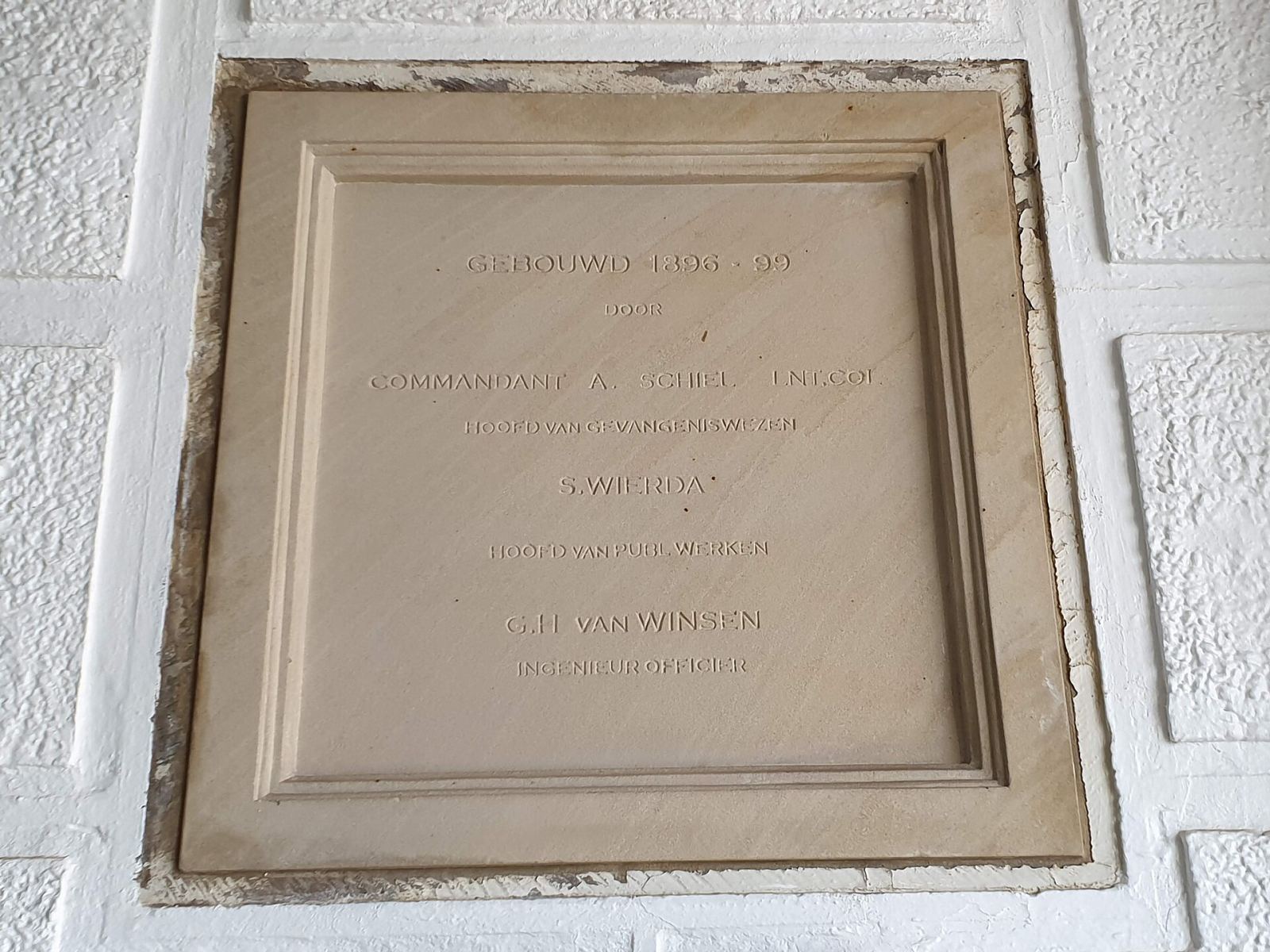 Historical plaque marking the Old Fort's 1896-1899 construction at Constitution Hill, Johannesburg