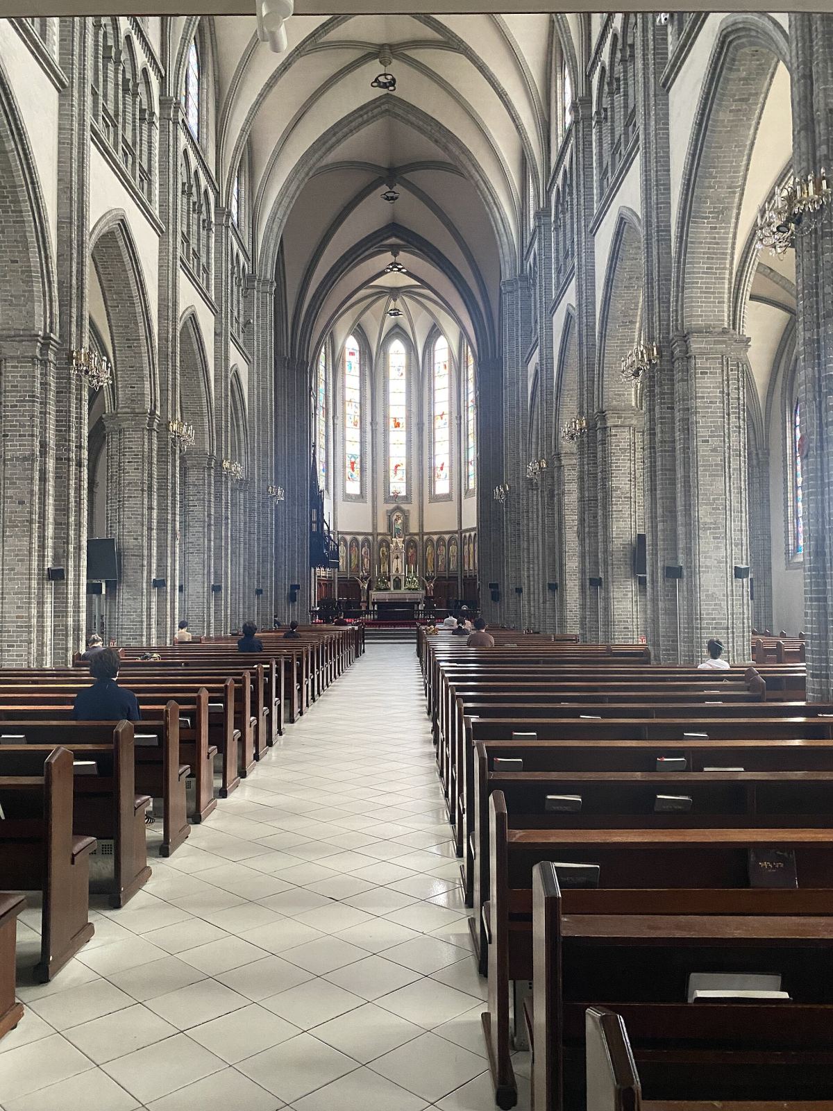 Interior of Myeongdong Cathedral in Seoul