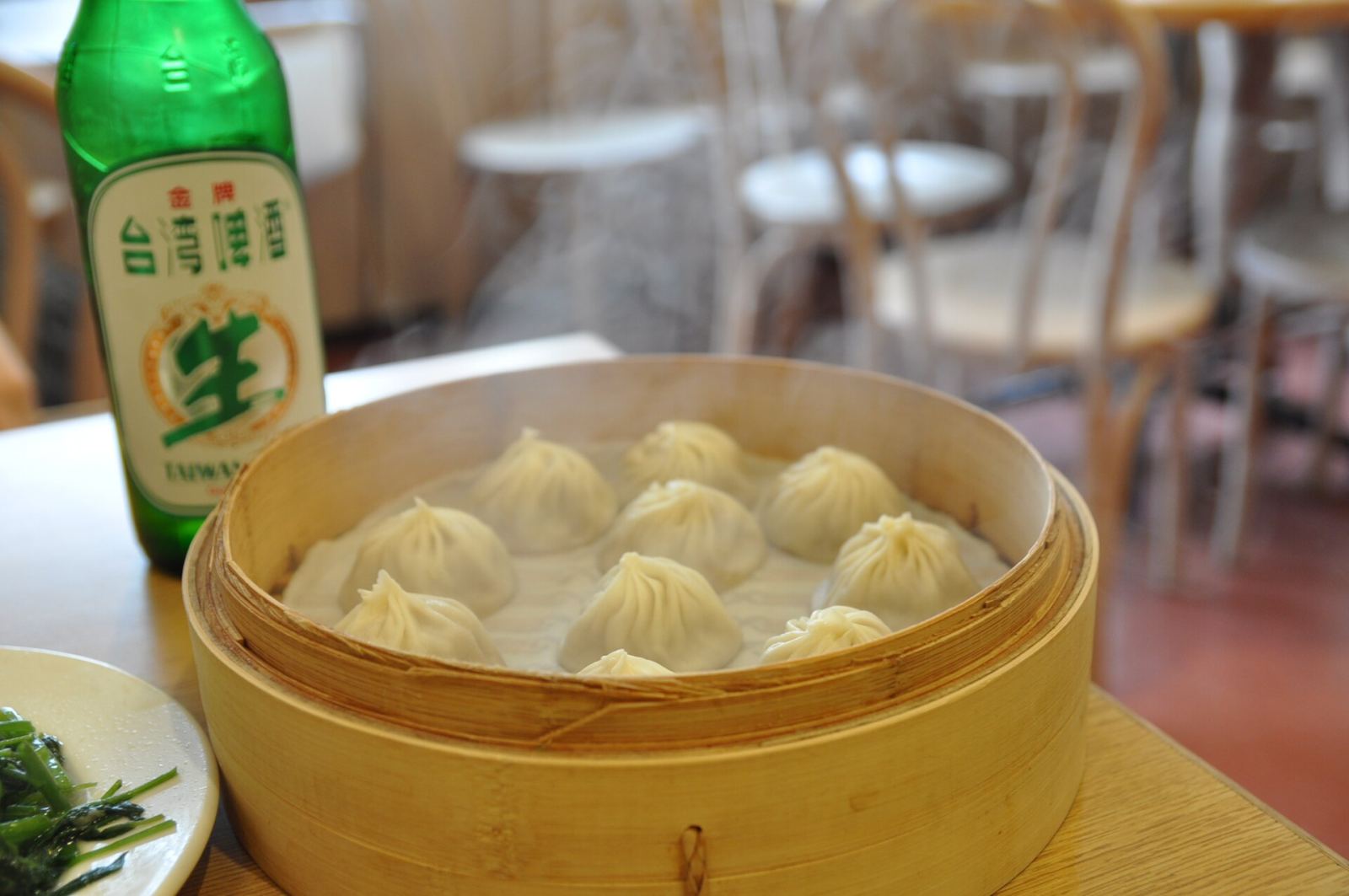 Basket of xiaolongbao soup dumplings